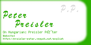 peter preisler business card
